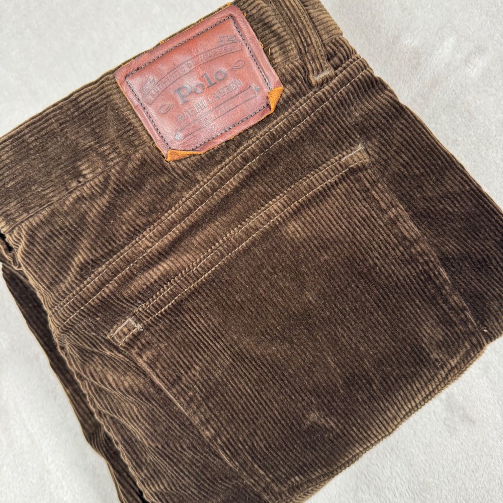 Polo Ralph Lauren Corduroy Pants Mens 36/30 Brown Straight Leg Stretch